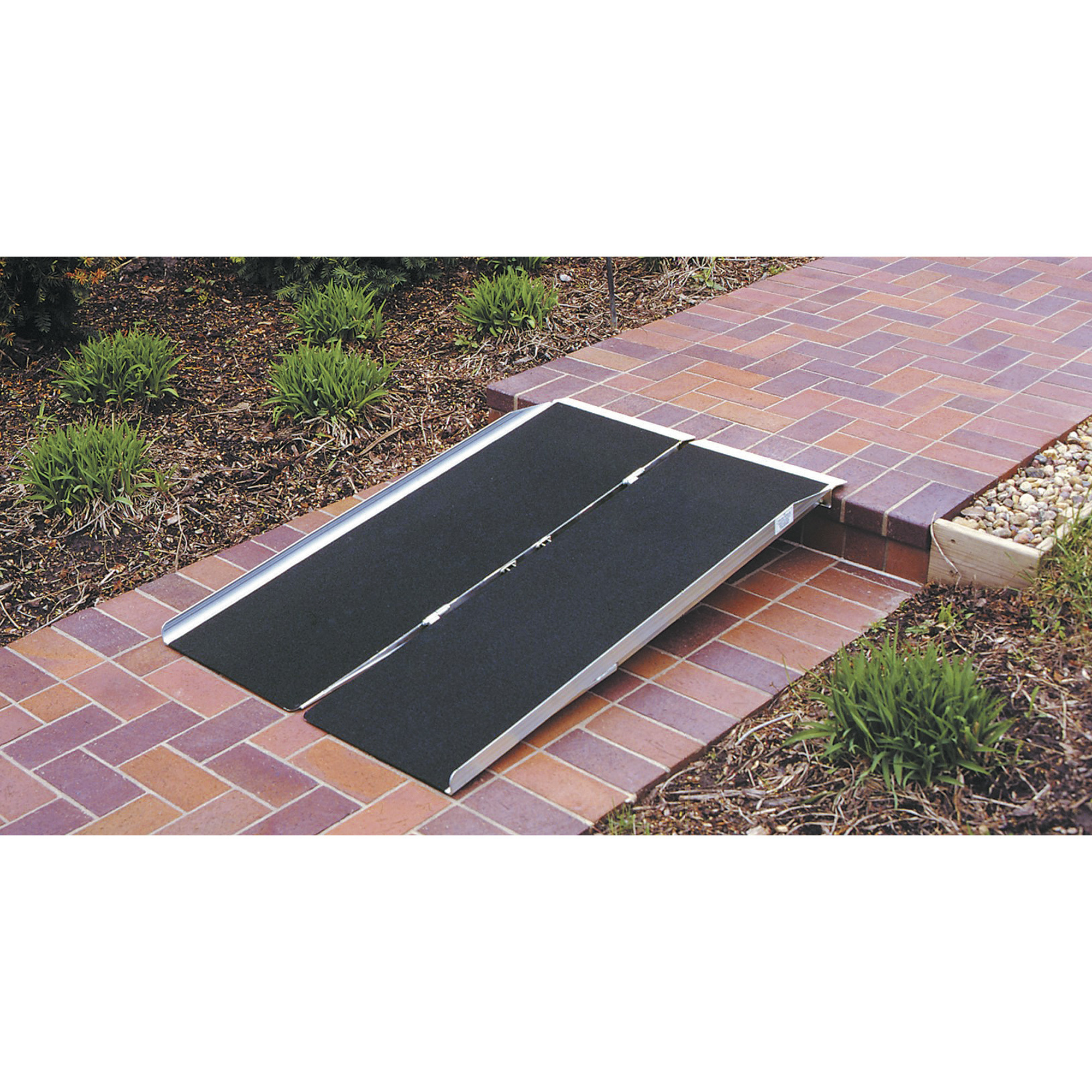 PVI Single-Fold Aluminum Threshold Ramp, 800-Lb. Capacity, 5ft.L x 30in.W